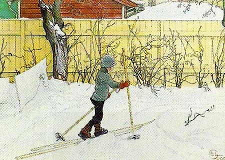 Carl Larsson falugarden-esbjorn pa skidor China oil painting art